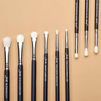 Jessup Eyeshadow Brush Set 11pcs Eye Makeup Brushes Set Professional Eye Shadow Brush Blending Brush Shader Crease Brush Black T340