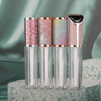 COSIDEA 15pcs Round Empty 5ml 0.17oz lip gloss tubes with wand and fish scale leather cap Lipgloss tube containers for lip oil packing