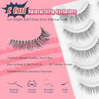 Natural Lashes Wispy Eyelashes 11MM Short Eye Lashes Pack 3D Volume Strip Lash Pack False Eyelashes Natural Look 7 Pair Siligli