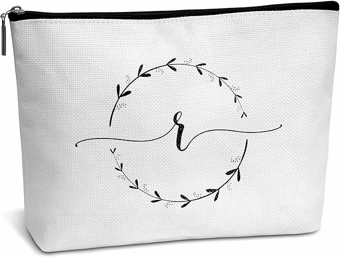 Monogram makeup bag letter toiletry