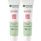 Garnier SkinActive Green Labs Hyalu-Melon Smoothing Milky Washable Cleanser with Hyaluronic Acid + Watermelon for Dehydrated Skin, Fine Lines, 2 Count (Packaging May Vary)