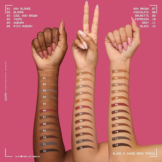 NYX PROFESSIONAL MAKEUP Blade & Shade Brow Pencil, Nano Mechanical Eyebrow Pencil, Up to 16HR Make Up Wear - Grey