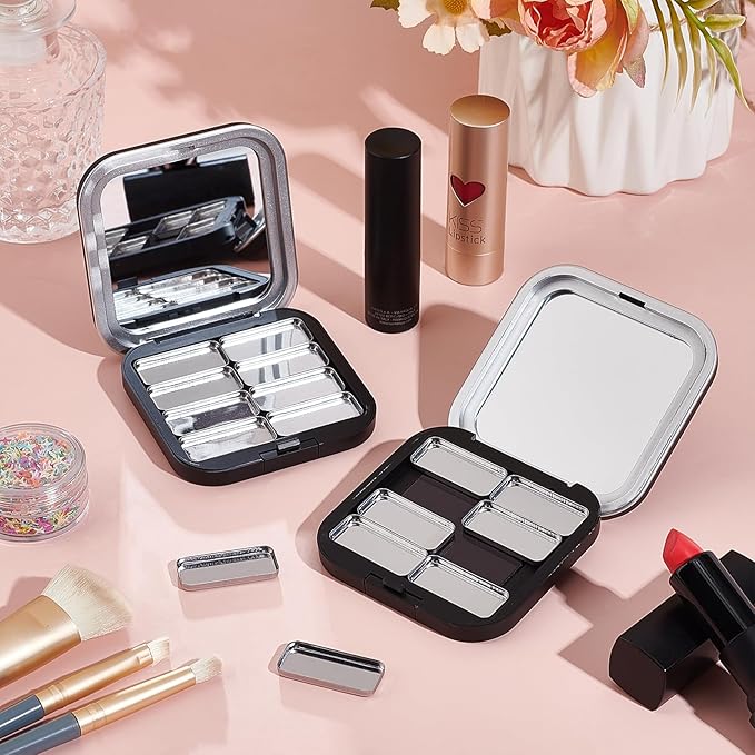 NICENEEDED 2 Pcs Empty Eyeshadow Palettes, 8 Grids