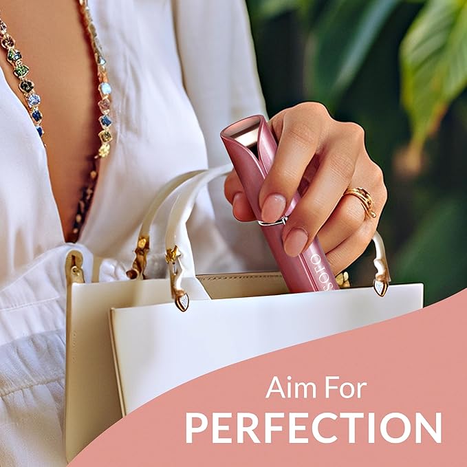 Facial Hair Removal for Women | Electric Razor Device Small Mustache Dermaplaning Remover Tools Tweezers Epilator Trimmer Face Dermaplane Shavers Beauty Gadgets Set Accessories by VISOFO (RoseQuartz)