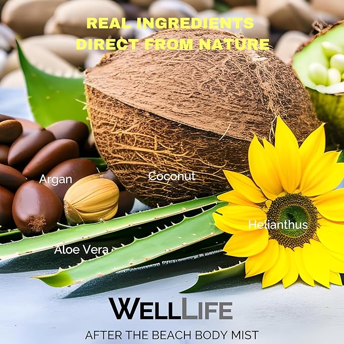 After The Beach Cooling Mist - Hydrating for Face, Body & Hair - Sunburn Relief With Aloe, Argan and Vitamin E