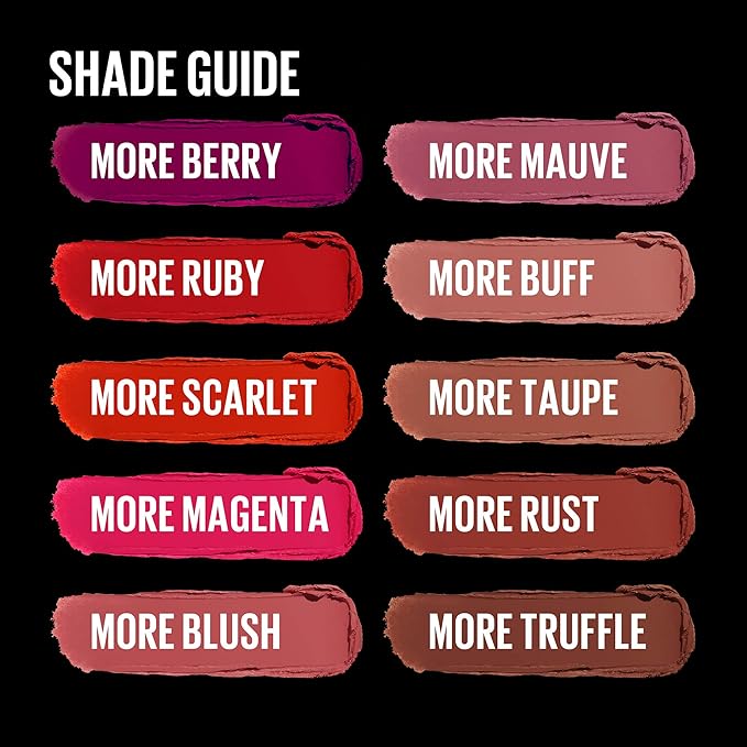MAYBELLINE Color Sensational Ultimatte Matte Lipstick, Non-Drying, Intense Color Pigment, More Blush, Rose Pink, 1 Count (Pack of 2)