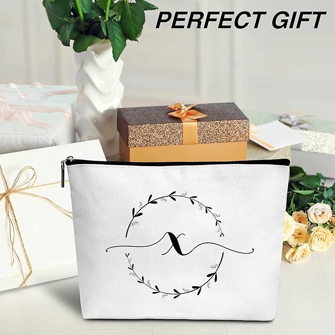 Monogram makeup bag letter toiletry