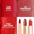 Oulac Lipstick & Lipliner Set 3PCS High Impact Lipcolor with Moisturizing Formula, Vegan Beauty, Full-Coverage Lip Color, Gift Lipstick for Women, LL08+02+PG02