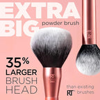 Real Techniques Extra Big Powder Brush, Large Makeup Brush For Powder, Fluffy Head For All-Over Setting, XL Oversized Brush For Quick Application, Cruelty-Free, Synthetic Bristles, 1 Count