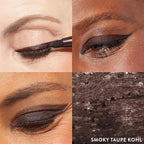 LAURA GELLER NEW YORK Kajal Longwear Kohl Eyeliner Pencil Duo - Deep Black & Smoky Taupe - Caffeine and Vitamin E - Smooth & Blendable Liner - Built-In Sharpener