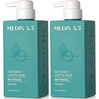 MEDIX 5.5 Body Scrub Skin Care Glycolic Acid Exfoliating Body Cleanser KP Bump Eraser | AHA + Lactic Acid Anti Aging All Skin Type Wash | Keratosis Pilaris & Acne | Body & Face Wash Exfoliate, 2-Pack