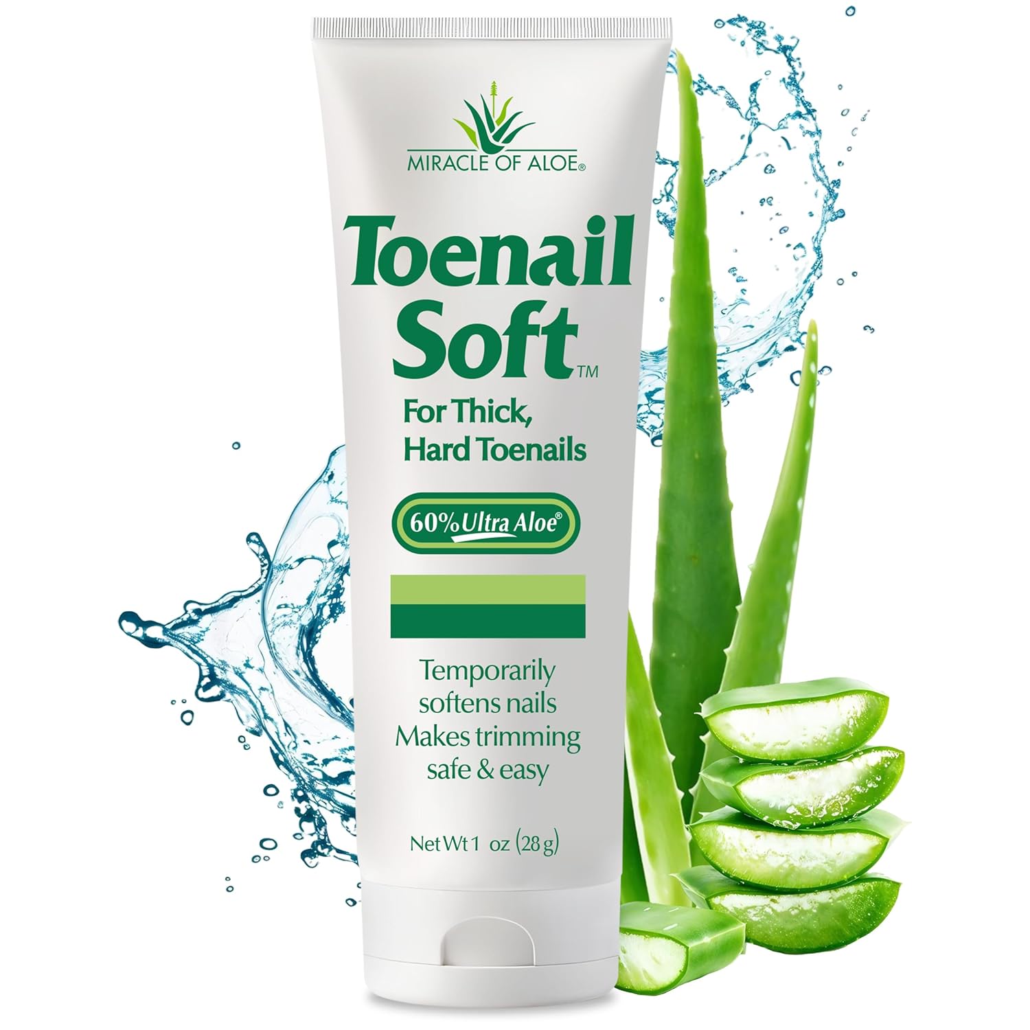 Toenail Softener for Thick Hard Toenails - Safe for Seniors & All Ages - Fast-Acting Toenail Softening Cream - Ingrown Toenail Treatment - Non Greasy Nail Cream Formulated with Natural Aloe Vera, 1 oz