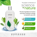 Exposed Skin Care Body Wash - Back and Body Acne Wash with Salicylic Acid and Tea Tree Oil – Exfoliating Bacne Treatment for Clearer, Healthier Skin – Body Cleanser for All Skin Types (12 fl oz)
