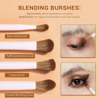 Jessup Precision Makeup Brushes 10Pcs Eye Makeup Brush Set Premium Synthetic Eyeshadow Concealer Eyeliner Eyebrow Blending Highlight Brush, Light Grey T330