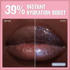 REVLON Super Lustrous Glimmer Gloss, Non-Sticky Lip Gloss, High-Shine Finish, Plant-Based Glitter, 005 Glazed Almond, 0.13 fl oz