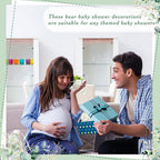 60 Sets 360 Pcs Lip Balm Soap Keychain Favors Eucalyptus Greenery Baby Shower Favors with Organza Bag Gift Card Faux Eucalyptus Greenery for Baby Shower Gift Gender Reveal Guest Prize