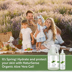 NaturSense Organic Aloe Vera Gel from 100% Pure Aloe–Great for Hair, Scalp, Face, Dry Skin, Acne, Sunburn, Sensitive Skin–Unscented, USDA Certified–12 oz.