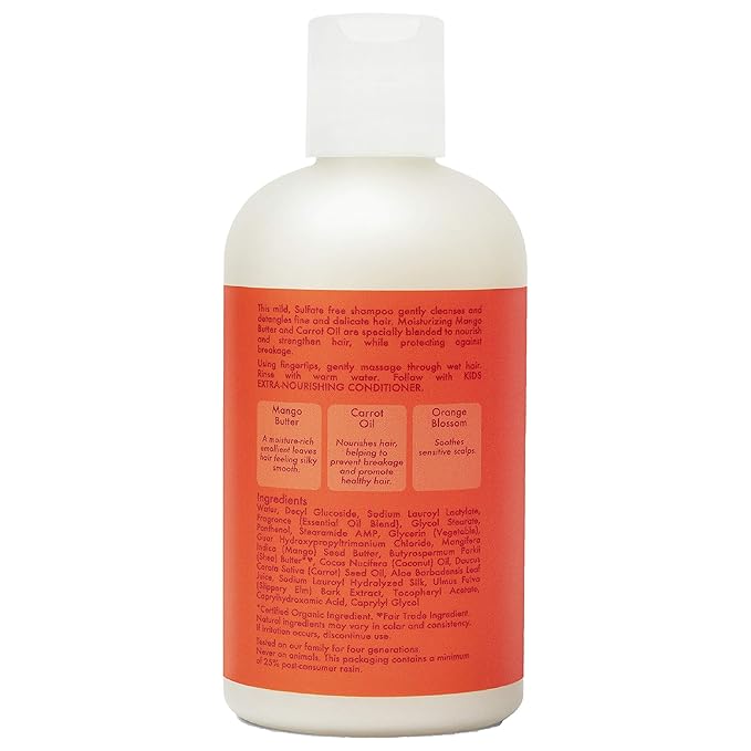 SheaMoisture Extra-Nourishing Shampoo hair care for Kids Mango Carrot with Shea Butter 8 oz