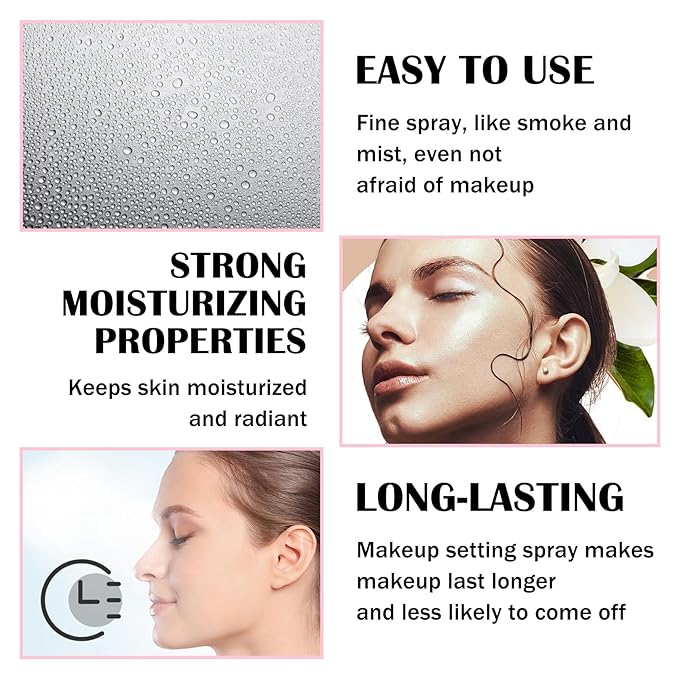 2PCS Makeup Setting Spray for Face,Waterproof Setting Spray for Makeup,Long Lasting Oil Control Finishing Holding Face Mist,Refreshing Hydrating Glossy and Matte Fixing Facial Mist Make Up Set A2