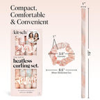 Kitsch Satin Heatless Curling Set – Heatless Curls Overnight with Hair Curler & 2 Satin Scrunchies – Hair Curlers to Sleep In for Overnight Curls – Overnight Blowout Rods – Sunset Tie Dye