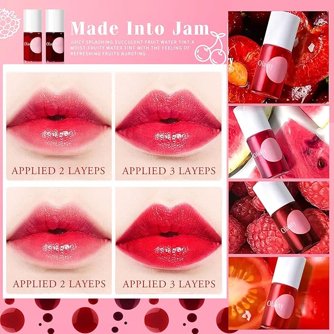 ZARICS 4 Colors Lip Tint Stain Set, Korean Gloss