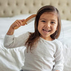 green sprouts Learning Brush + Comb Set |Super Soft Learning Brush Grooms Thick or Curly Hair| Natural Wood and Bamboo Bristles Without BPA, BPS, BPF