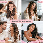 Umisleep 22 Momme 100% Mulberry Silk Heatless Hair Curler Set — Frizz-Free Hair Rollers for Women Long Hair, Overnight Heatless Curls, Upgraded Soft Flat Design with Clips & Scrunchies, Black