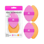 Real Techniques Miracle 2-In-1 Powder Puff 2 Pack, Dual-Sided, Full Size Makeup Blending Puff, Reversible Elastic Band, Makeup Sponge & Powder Puff, For Liquid, Cream & Powder Products, Crulety-Free