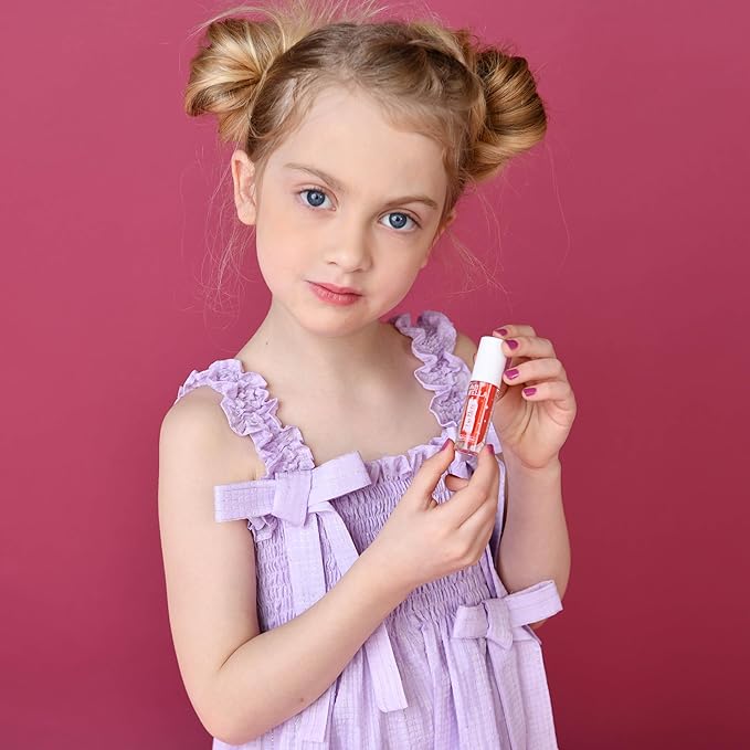 MISS NELLA Fairy Kiss Lip Gloss, Red hydrating children Lip Gloss, watermelon scent, gentle on the skin. gives a sheer kiss of colour, with extra shine.