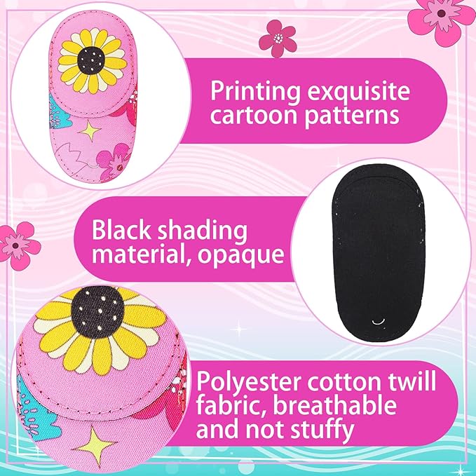 Newcotte 12 Pcs Eye Patch for Kids Girls Boys Reusable Eye Patch for Glasses over the Lens Colorful Eye Patch Toddler Eye Patch Adorable Kids Eye Patches Assorted Eye Patch Cover (Cute)