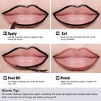 KIMUSE Peel Off Lip Liner Stain, Long Lasting Lip Tint Stain Peel Off, Waterproof, Transfer-Proof, Highly Pigmented Color Peel Off Lip Stain Liner, Matte Finish