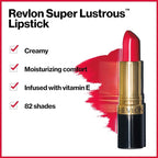 Revlon Super Lustrous Lipstick, Creamy Formula For Soft, Fuller-Looking Lips, Moisturized Feel, Fuchsia Shock (815), 0.15 oz