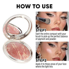 Baked PRO Blush. Brighten Lighting Highly Glow Marbleized Blush. Lightweight Shimmery Satin Face Makeup. Cruelty-Free. Shape, Contour & Highlight Face (B2)