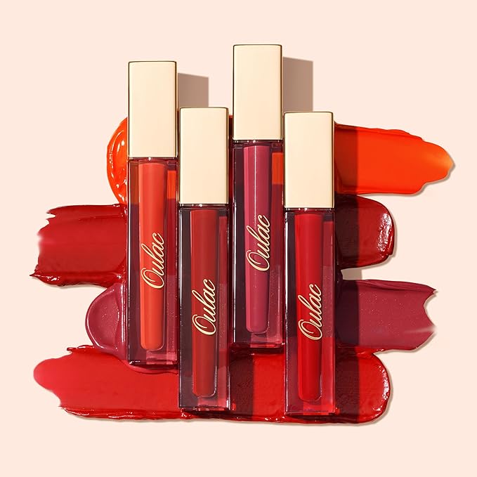 Oulac Matte Liquid Red Lipstick for Women, Long Lasting Lipstick Waterproof Lip Stain, No Transfer, Creamy High Pigmented Formula with Rose Oil, Vegan & Cruelty-Free, Light Red M08