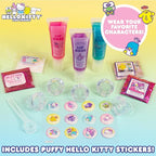 Horizon Group USA Sanrio Hello Kitty and Friends Shimmer Lip Gloss Making Kit, Makes 5 Hello Kitty Glitter Lip Gloss Rings, DIY Hello Kitty Lip Gloss Kit, Great Birthday Gift for Ages 6+