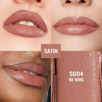 Oulac Satin Lipsticks for Women Set - Matte Lipstick, Full Coverage Lip Color, Satin Matte Finish, Cream Texture, Hydrating, Infused with Hyaluronic Acid, 4g*2 SG04+SG08