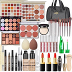 All in One Makeup Kit for Women Full Kit, Travel Makeup Kit, Makeup Gift Set for Women & Girls, Makeup Essential Bundle Include Foundation Eyeshadow Palette Lipstick Eyebrow Pencil Cosmetic Brush Set