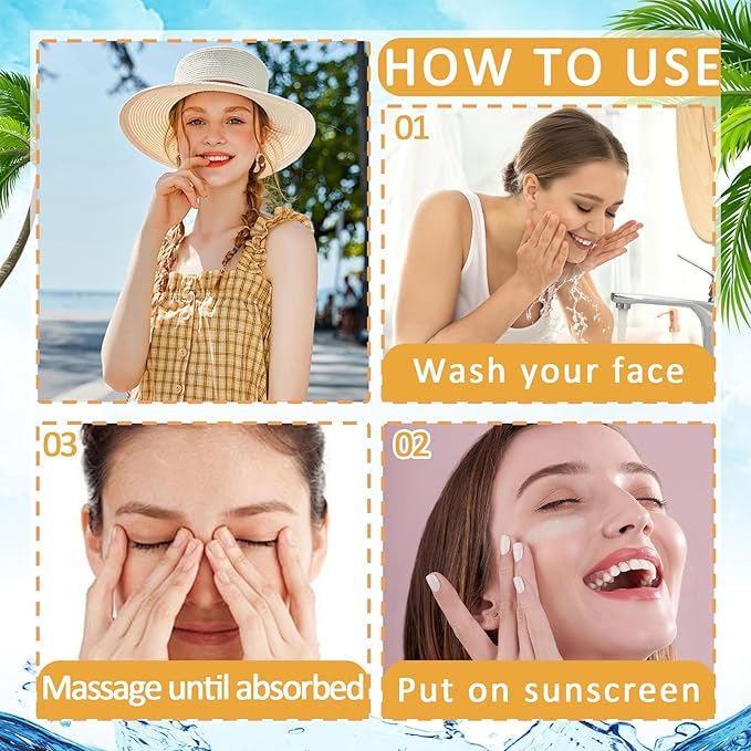 2PCS Face Sunscreen SPF 60+ PA+++,Non-Greasy Moisturizing Sunscreen for Face,Multi-purpose Oil Control Sunblock,Travel Size Water Resistant Sun Cream for All Skin Types