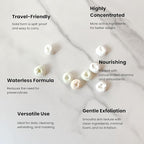 3-in-1 Solid Facial Cleanser, Exfoliator, and Wash-off Mask - Vegan, Cruelty-Free, Plastic-Free, Travel-Friendly, 1 Month Supply (60 Crushable Tablets) in Tin (Brightening Beans in Tin)