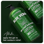 New York Biology Aloe Vera Gel for Face, Skin and Hair - Infused with Tea Tree Oil - From Fresh Aloe Vera Plant - Moisturizing Aloe Vera for Sunburn Relief and Dry Skin - 16.9 Fl Oz - Pack of 2