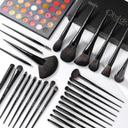 Docolor Makeup Brushes Set Professional 30Pcs Obsidian Makeup Brushes Premium Synthetic Powder Kabuki Foundation Contour Blush Concealer Eye Shadow Blending Eyeliner Crease Eyebrow Make Up Brush Kit