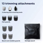 Norelco Philips Multi Groomer All-in-One Trimmer Series 3000-13 Piece Mens Grooming Kit for Beard, Face, Nose, Ear Hair Trimmer and Hair Clipper - NO Blade Oil Needed, MG3740/40