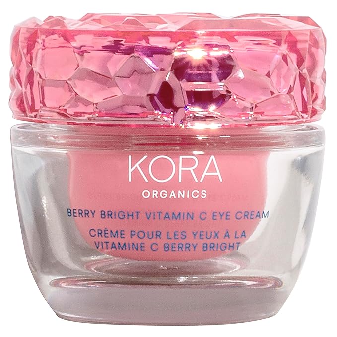KORA Organics Berry Bright Firming Vitamin C Eye Cream | Hydrate & Strengthen | Certified Organic | Cruelty Free | Refillable | 0.50 fl oz