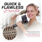 Fagaci Small Round Brush with Natural Boar Bristle for Blow Drying, Hair Styling, and Volume | Nano Technology Ceramic + Ionic for Healthy Hair