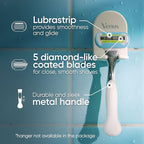 Gillette Venus Platinum Extra Smooth Metal Handle Women's Razor Handle + 4 Blade Refills, Pivoting Head and Ribbon of Moisture