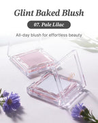 Glint Baked Blush (Pale Lilac, 0.08oz) - Long-Lasting, All-Day Face Blush Powder for a Natural Look. Korean Skin Care, Korean Makeup. Blendable Color for Eyes, Cheeks & Body.