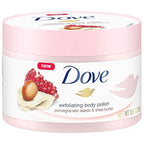 Dove Exfoliating Body Polish Scrub For Silky, Soft Skin Pomegranate & Shea Butter Body Scrub Exfoliates and Provides Lasting Nourishment 10.5 oz