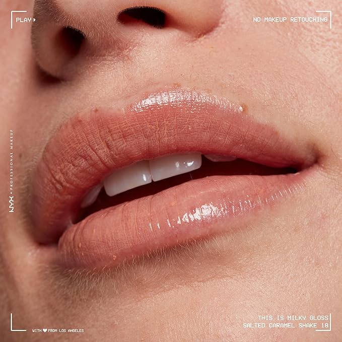 NYX PROFESSIONAL MAKEUP This Is Milky Gloss, Lip Gloss with 12 Hour Hydration, Vegan - Salted Caramel Shake (Caramel)