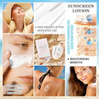 Moisturizing Face Sunscreen,Oil-free Facial Sunscreen Lotion SPF50 PA+,Hydrating Facial Sunscreen,Refreshing & Weightless Sunscreen for Face