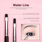 Jessup Eyeliner Brush Set, Professional Eye Liner Makeup Brushes 11pcs, Angled Flat Definer Ultra Fine Bent Pencil Point Eyeliner Brushes for Precision Liner, T324